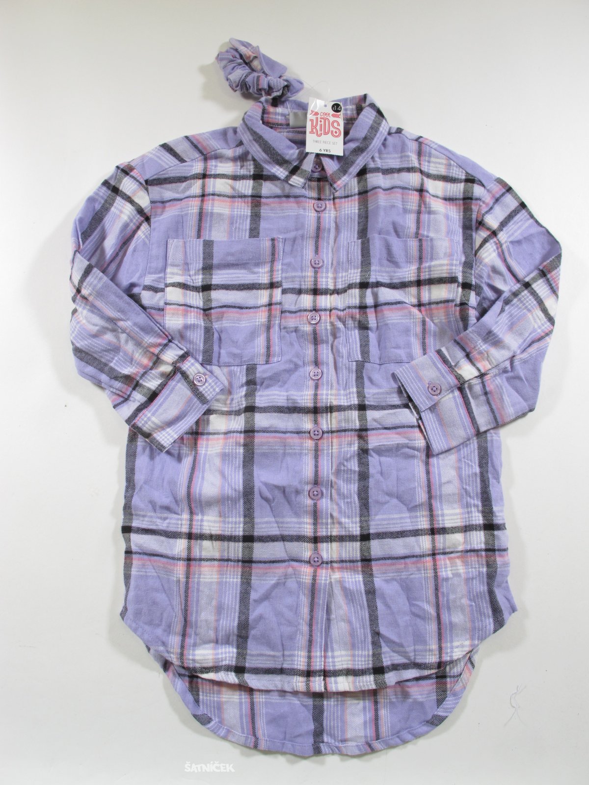 Kostkovaná fialová košile outlet