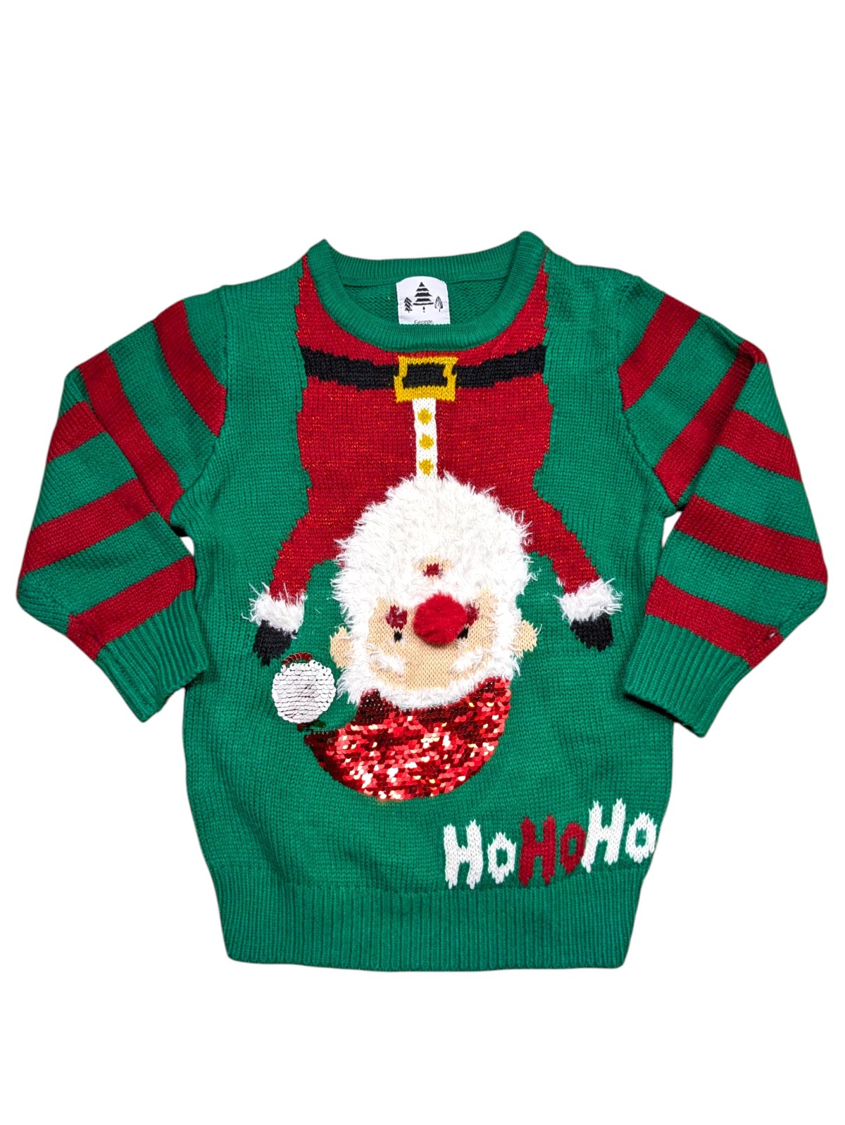 zelený svetr pro kluky s motivem Santy secondhand