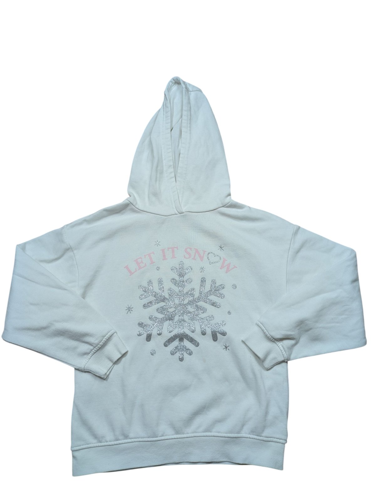 Bílá mikina se zimní tématikou pro holky secondhand Primark