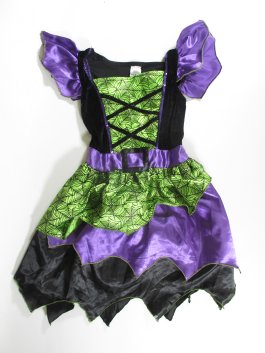 Šaty na karneval pro holky  černo fialovo zelené  secondhnad