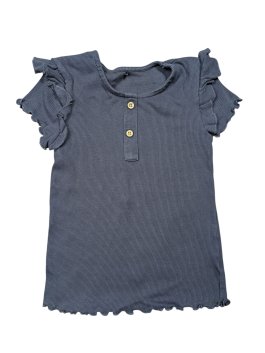 Šedé žebrované triko pro holky s krátkým rukávem secondhand