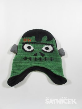 Zimní čepice pro kluky zeleno černá  secondhand