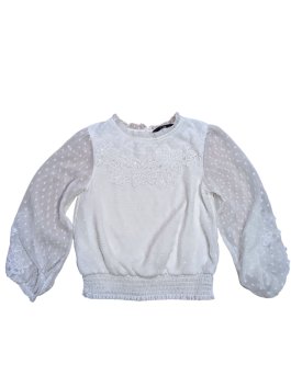 bílá halenka s kytičkami pro holky secondhand