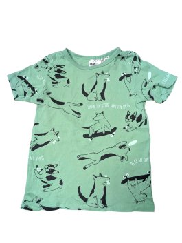 Zelinkavé triko s pejsky pro kluky secondhand H&M