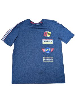 Modré triko žíhané s obrázky pro kluky secondhand F&F