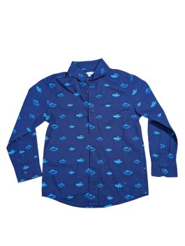 Tmavě modrá košile s obrázky pro kluky secondhand bluezoo