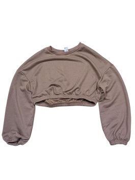 Hnědá crop mikina slabší pro holky secondhand Shein