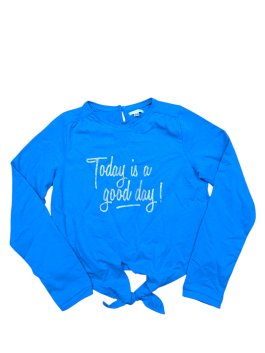 Modré triko s dlouhým rukávem pro holky secondhand Vertbaudet