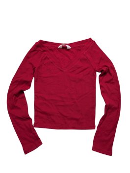 Červené triko žebrované pro holky secondhand H&M