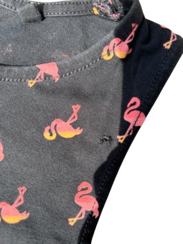 černé šaty s plámeňákem pro holky secondhand CA