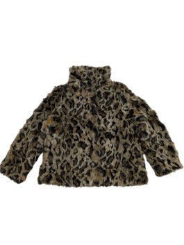 Vzorovaný chlupatý kabát pro holky secondhand H&M